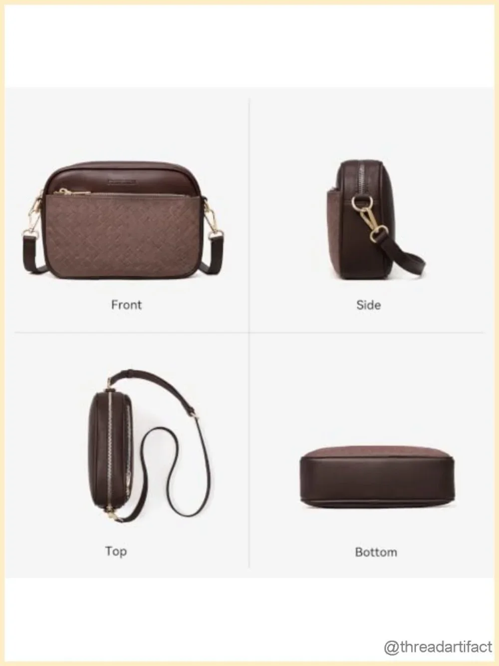 Small RFID Crossbody Bag Suede Vegan Leather Detachable Strap